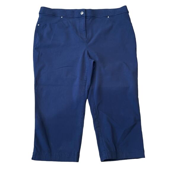 Chico's Women's Stretch Capri Pants Navy Size XL/16 - Picture 1 of 9